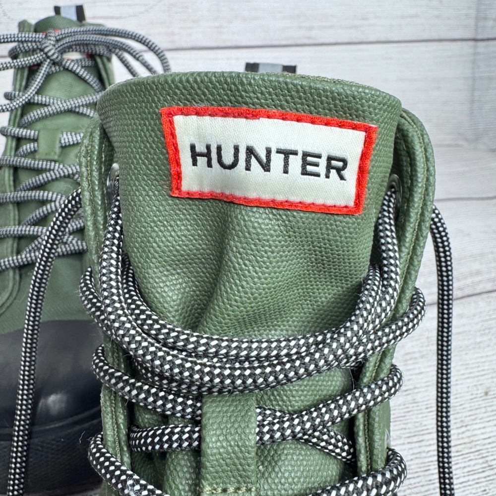Hunter Olive Green Black High Top Sneaker Boots Womens 7.5 Mens 5.5 - Picture 4 of 7